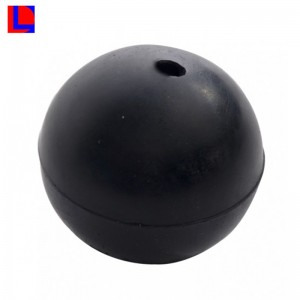 Black Solid rubber ball with hole for industry